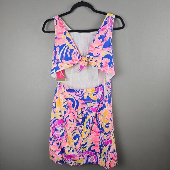 Lilly Pulitzer Courtney Shift Dress Brilliant Blue Catch And Release Size 2 - Picture 2 of 8